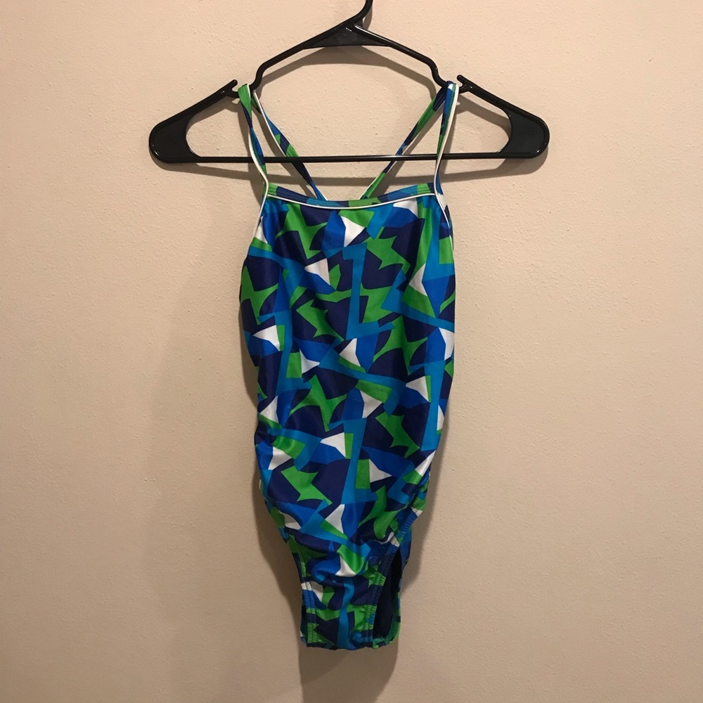 Blue and Green Speedo Swimsuit
